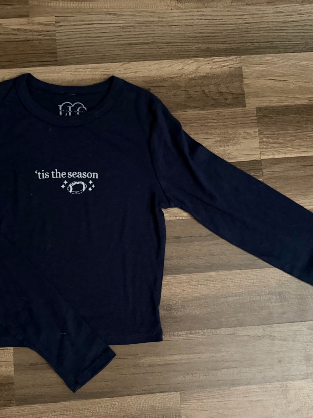 Navy Long Sleeve Graphic Tee - 'tis the season
